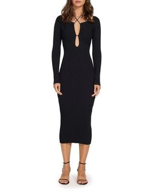Solid & Striped The Lisa Long Sleeve Cutout Dress - Black