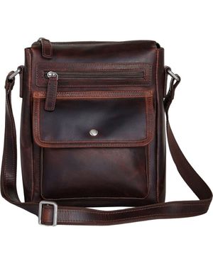 Mancini Buffalo Leather Everyday Crossbody Bag - Black