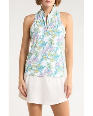 Swannies Hurley Half Zip Knit Polo Sleeveless Half Zip Polo - Blue