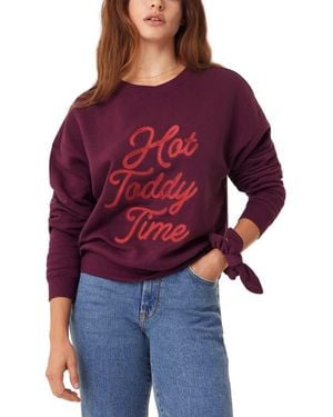 Kensie Easy Graphic Sweatshirt & Scrunchie Set - Red