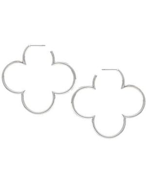 Rivka Friedman Plated Clover Hoop Earrings - Multicolor