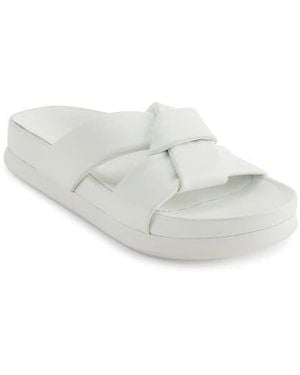 PURE Donna Karan Berke Crisscross Platform Sandal - White