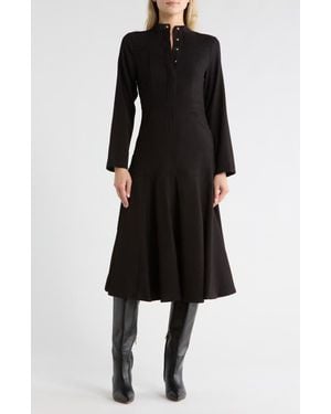 AREA STARS Kiana Long Sleeve Midi Dress - Black