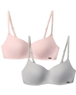 Halston Modern 2-Pack Micro Balconette Bras - Pink