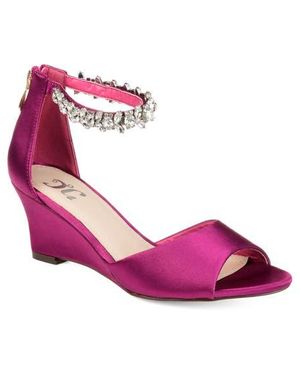 Journee Collection Journee Connor Embellished Strap Wedge Sandal - Pink