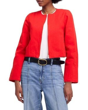 Madewell Cotton & Linen Blend Zip-Up Jacket - Red