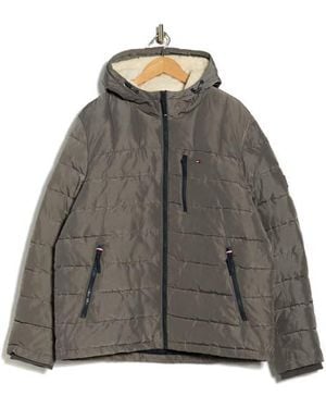 Tommy Hilfiger Hooded Puffer Jacket - Gray