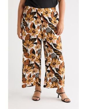Adrianna Papell Printed Wide Leg Pants - Multicolor