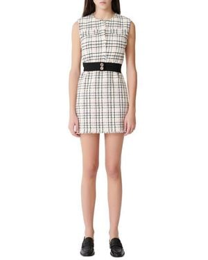 Maje Rianey Cotton Blend Tweed Sleeveless Dress - Multicolor