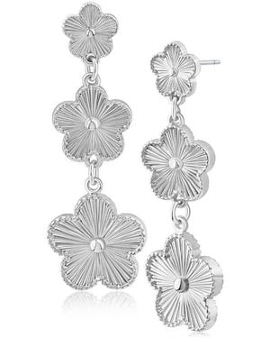 Jardin Cascading 3 Tier Clover Drop Earrings - White