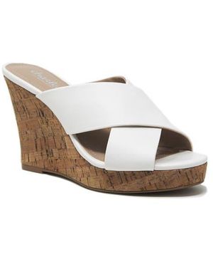 Charles David Latrice Cork Wedge Sandal - White