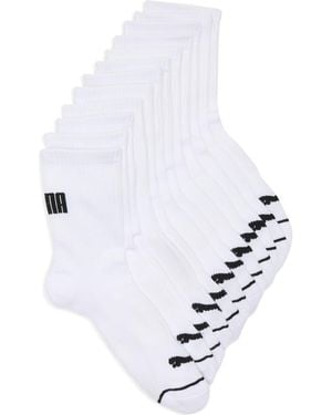 PUMA High-Cut 6-Pack Quarter Training Socks - White