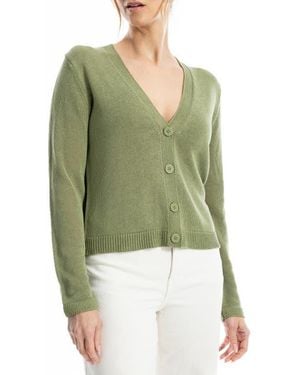 Max Studio V-Neck Cardigan - Green