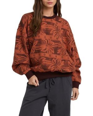 Billabong Vida Palms Print Sweatshirt - Red