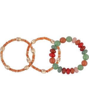 Rachel Roy Set Of 3 Aventurine Beaded Stretch Bracelets - Multicolor