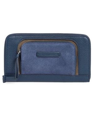Longchamp Le Roseau Zip Wallet - Blue