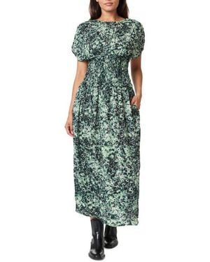 Scotch & Soda Smocked Waist Maxi Dress - Green