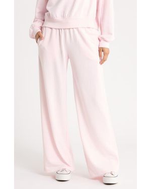 Abound Wide Leg Fleece Pants - Pink