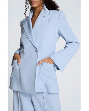 Kenneth Cole Double Breasted Contour Jacket - Blue