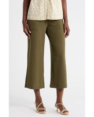 Max Studio Crop Wide Leg Pants - Green