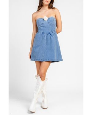 Beivy Strapless Minidress - Blue