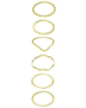 Adornia Set Of 6 Assorted Stacking Rings - Metallic