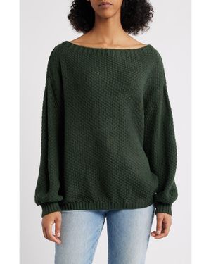 PacSun Wren Off The Shoulder Sweater - Green