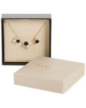 Nadri Natural Beauty Crystal Cluster Stud Earrings & Necklace Set