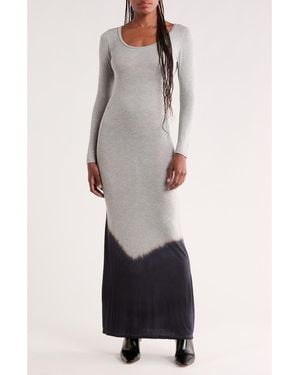 Go Couture Long Sleeve Maxi Dress - Gray