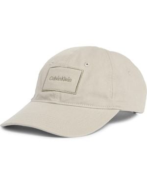 Calvin Klein Tonal Embroidered Patch Baseball Cap - Natural