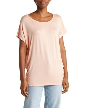 Go Couture Cap Sleeve Dolman Rayon Tee - Blue