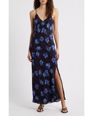 Rag & Bone Larissa Floral Print Sleeveless Maxi Dress - Blue