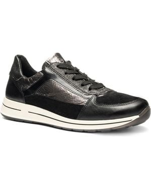 Ara Obsidian Leather Sneaker - Black