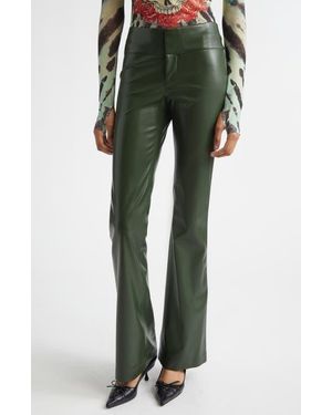 Alice + Olivia Olivia Faux Leather Pants - Green