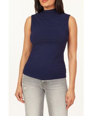 Scotch & Soda Asymmetric Mock Neck Tank - Blue