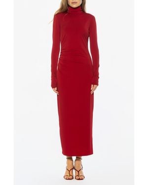 Alexia Admor Veda Long Sleeve Mock Neck Dress - Red