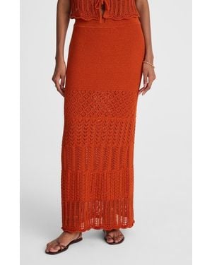 Madewell Pointelle Stitch Maxi Skirt - Red