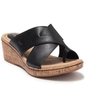 B O C Summer Crisscross Wedge Sandal - Black
