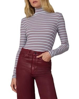 Joe's Jeans The Tony Stripe Turtleneck Top - Red