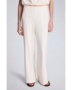 Kenneth Cole Hollywood High Waist Pull-On Wide Leg Pants - White