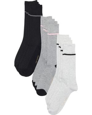 Ted Baker Assorted 6-Pack Crew Socks - Black