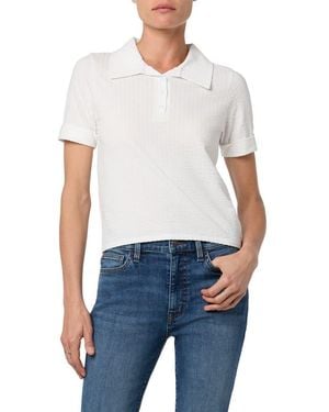 Hudson Jeans Boxy Crop Polo - White
