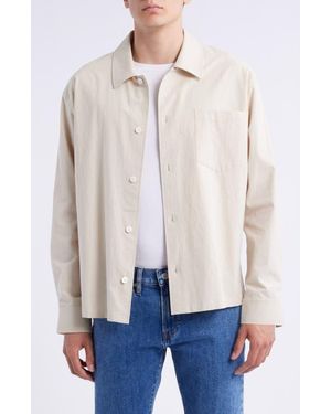 FRAME Cotton Seersucker Shirt Jacket - White