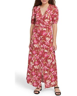 Faherty Sorrento Print Maxi Dress - Red