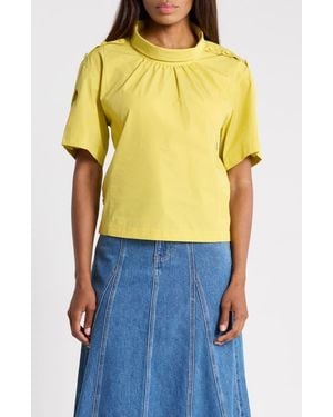 3.1 Phillip Lim Short Sleeve Cowl Neck Top - Yellow