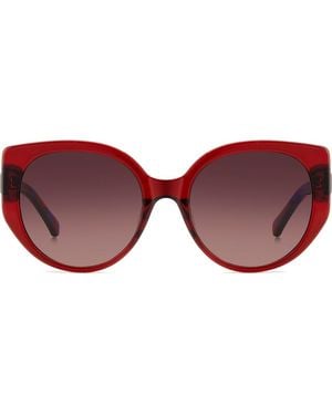 Kate Spade Seraphina 55Mm Gradient Round Sunglasses - Red