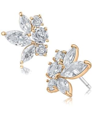 CZ by Kenneth Jay Lane Cubic Zirconia Cluster Stud Earrings - Metallic