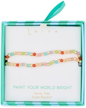 Leith Beaded 2-Row Slider Bracelet - Blue