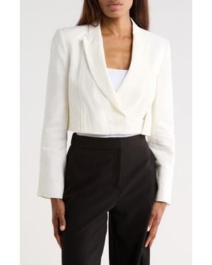 Twp Hunter Linen Crop Blazer - Natural