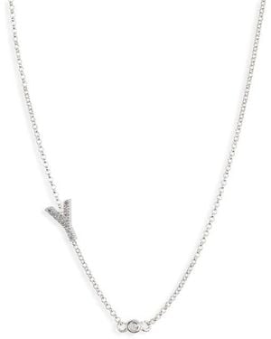 Meshmerise Bezel Diamond Initial Chain Necklace - Multicolor